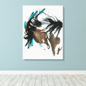 Majestic Paard van Bihrle Canvas Afdruk (Insitu (Houten vloer))