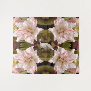 Majestic Peacock en Amaryllis Candy Cane Wandkleed
