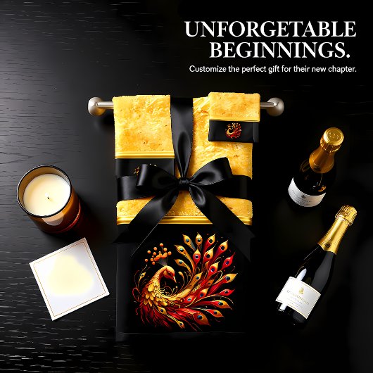 Majestic Peacock rouge et or