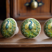 Majestic Peacock Splendor Keramische Knob Pull Knop