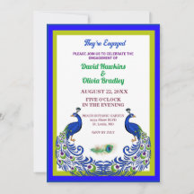 Majestic Peacock Verloving Invitation Kaart