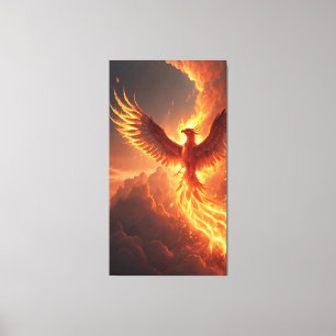Majestic Phoenix is herboren zijn gloeiende sint Canvas Afdruk