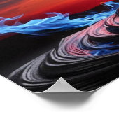 Majestic Phoenix Rising from Fiery Depths Sunset Poster (Hoek)