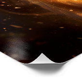 Majestic Phoenix stijgt op in gouden vlammen Perfect Poster (Hoek)