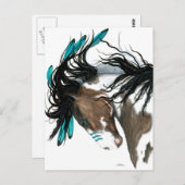 Majestic Pinto Carte postale Cheval par Bihrle (Devant / Derrière)