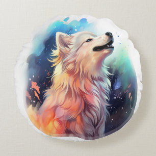 Majestic pluizig wolf kussen