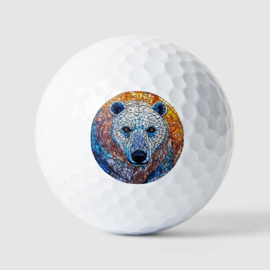 Majestic Polar Beer Glas in lood artwork Golfballen (Voorkant)