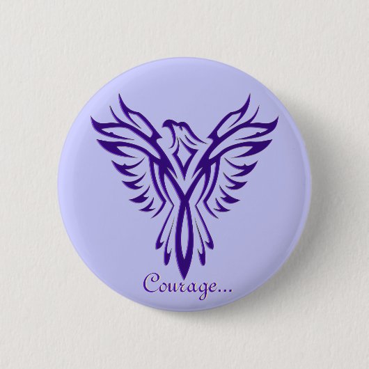 Majestic Purple Phoenix badge de levage / bouton (Devant)