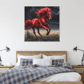 Majestic Red Horse Running Canvas Afdruk (Insitu (Slaapkamer))