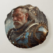 Majestic Regal Steampunk King Round Pillow Rond Kussen (Achterkant)