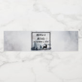 Majestic Rendier Grijs Waterverf Bruiloft Waterfles Etiket (Enkel label)