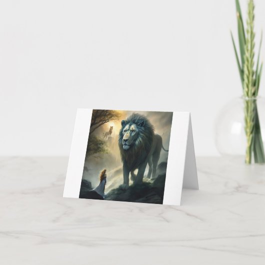 Majestic Roar : Lion et carte sur le thème du gard (Devant)