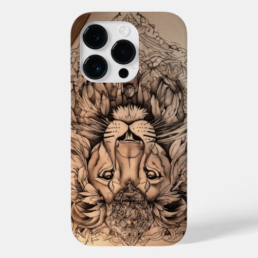 Majestic Roar: Lion Print T-shirt Case-Mate iPhone Case (Achterkant)