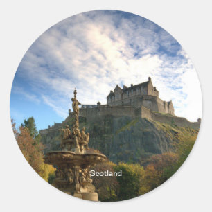 Majestic Scotland, schilderachtig foto, Ronde Sticker