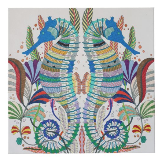 Majestic Seahorses Photo Cube Kubus (Voorkant)