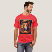 "Majestic Shadows: Silhouette Lion Design" T-shirt (Voorkant volledig)