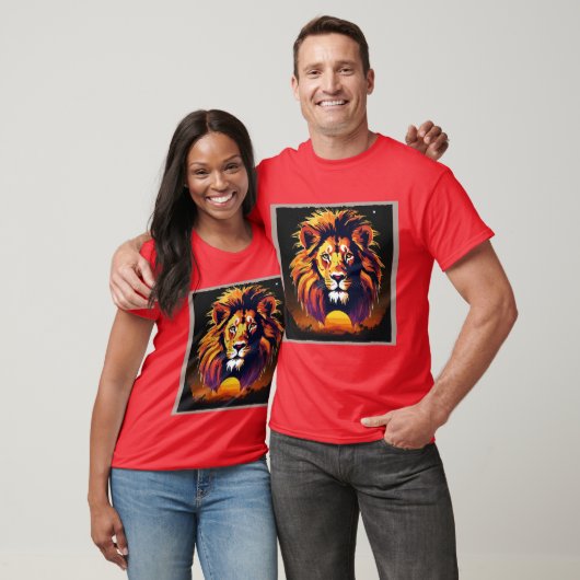 "Majestic Shadows: Silhouette Lion Design" T-shirt (Unisex)