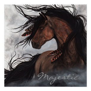Majestic Smoky Horse van Bihrle Poster Perfect Poster