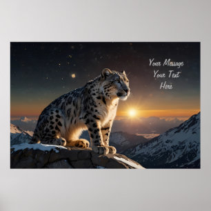 Majestic Snow Leopard - Poster texte personnalisab