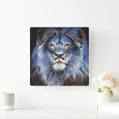 Majestic Sparkle Lion Vierkante Klok (Huis)