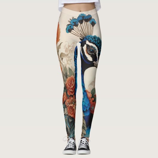 Majestic Splendore Le Boho Peacock Leggings (Devant)
