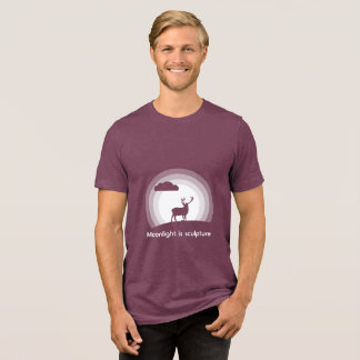 Majestic Stag Silhouette Under Lunar Light Style B Tri-Blend Shirt