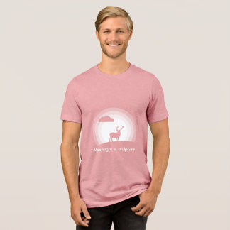 Majestic Stag Silhouette Under Lunar Light Style B Tri-Blend Shirt