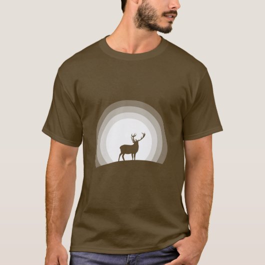 Majestic Stag Silhouette Under Lunar Light T-shirt (Voorkant)