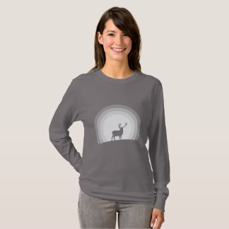 Majestic Stag Silhouette Under Lunar Light T-shirt