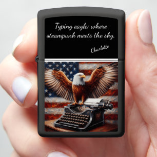 Majestic Steampunk Eagle op Antiek typemachine