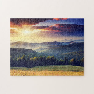 Majestic sunset in the mountains landscape 4 legpuzzel