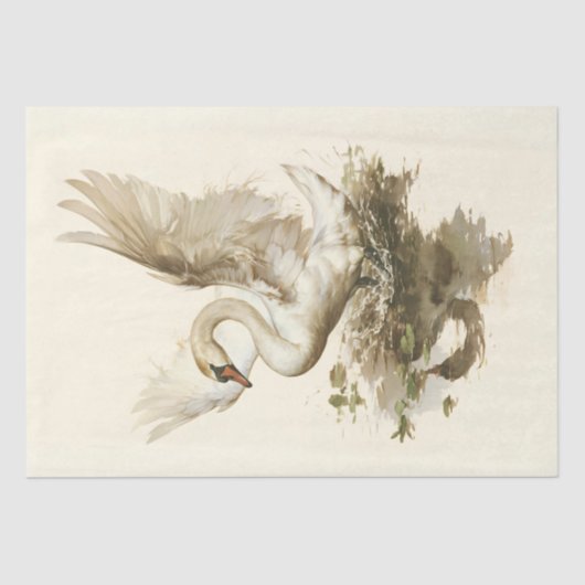  Majestic Swan in Beweging Tissuepapier (Voorkant)