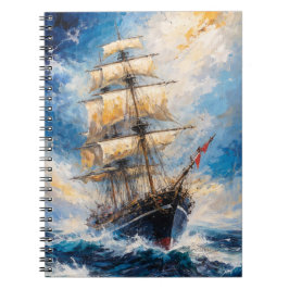 Majestic Tall Ship at Sea – Impressionist Nautical Notitieboek