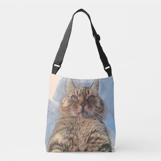 Majestic Tiger Cat Crossbody Tas (Voorkant)