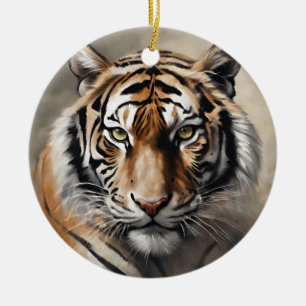 Majestic Tijger Portret Keramisch Ornament