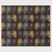 Majestic Trio Lions Pattern Cadeaupapier (Vlak)