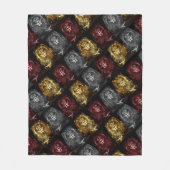 Majestic Trio Lions Pattern Fleece Deken (Voorkant)