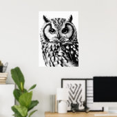 Majestic Uil Portrait Poster Aangepaste grootte (Thuiskantoor)