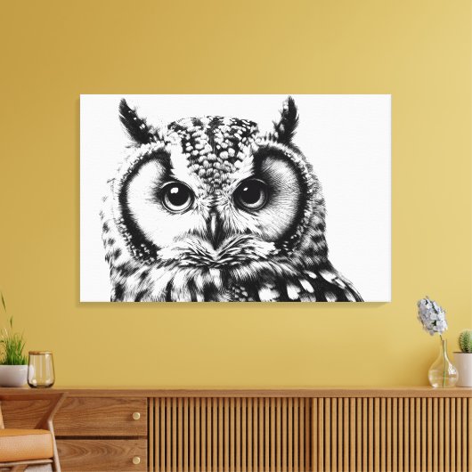 Majestic Uil Portret 36x24" Groot Canvas (Insitu (Woonkamer))