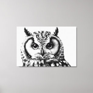 Majestic Uil Portret 36x24" Groot Canvas Afdruk