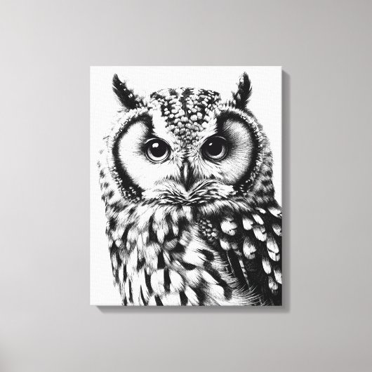 Majestic Uil Portret Custom Size op Canvas (Voorkant)