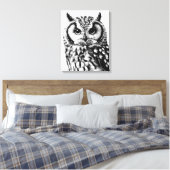 Majestic Uil Portret Custom Size op Canvas (Insitu (Slaapkamer))