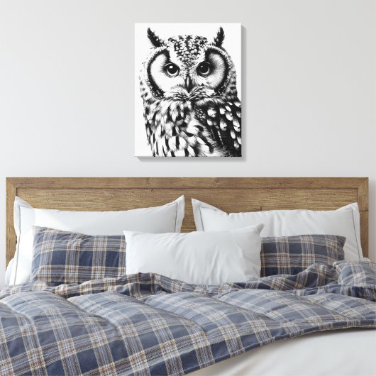 Majestic Uil Portret Custom Size op Canvas (Insitu (Slaapkamer))