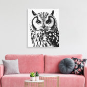 Majestic Uil Portret Custom Size op Canvas (Insitu (Woonkamer))