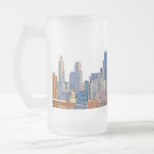 Majestic Uitzicht van New York City Skyline artist Matglas Bierpul (Links)