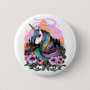 Majestic Unicorn Ronde Button 5,7 Cm