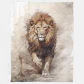 Majestic Wandelende Leeuw Fleece Deken (Voorkant)