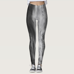 Majestic waterfall Boka, Sloveens zwart wit Leggings