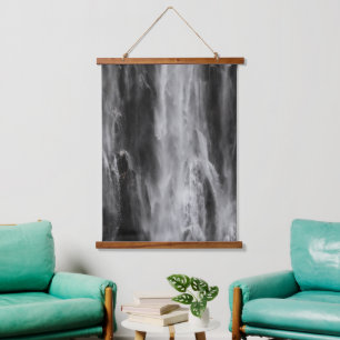 Majestic waterval Boka, Slovenië zwart-wit Hangend Wandkleed