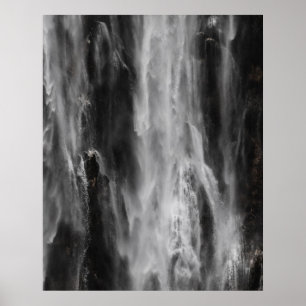 Majestic waterval Boka, Slovenië zwart-wit Poster